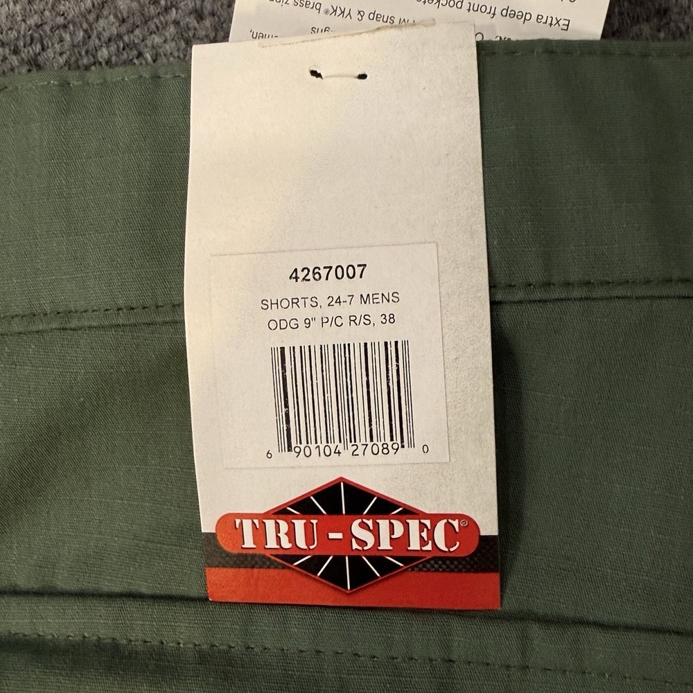 TRUE SPEC 24-7 Series Men's Sz 38 Tactical Cargo Shorts Green NWT - Picture 12 of 13